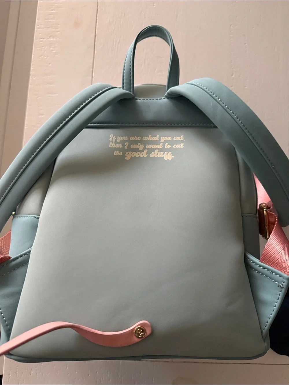 Loungefly Mouse Backpack with Yellow Cheese Pocket - Teal & Pink